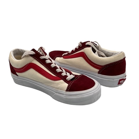 Vans Old Skool Red Cream Core Classics Sneakers Size 5 Women's (3.0 Men's) - Picture 1 of 8